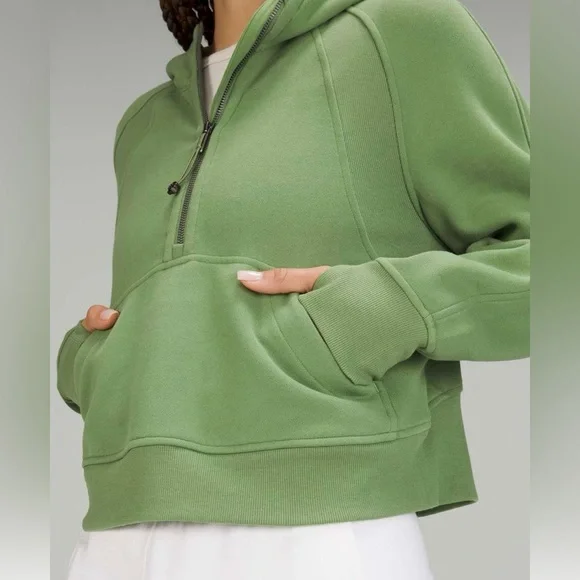 NWT Lululemon Scuba Overeized Half Zip Hoodie Size M/L in Green Foliage - Picture 2 of 8